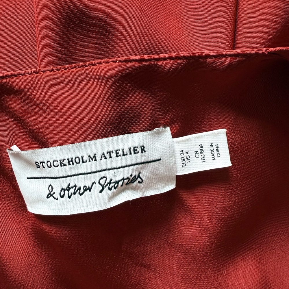 Stockholm Atelier Elegant Red Sleeveless Dress Size S View 5
